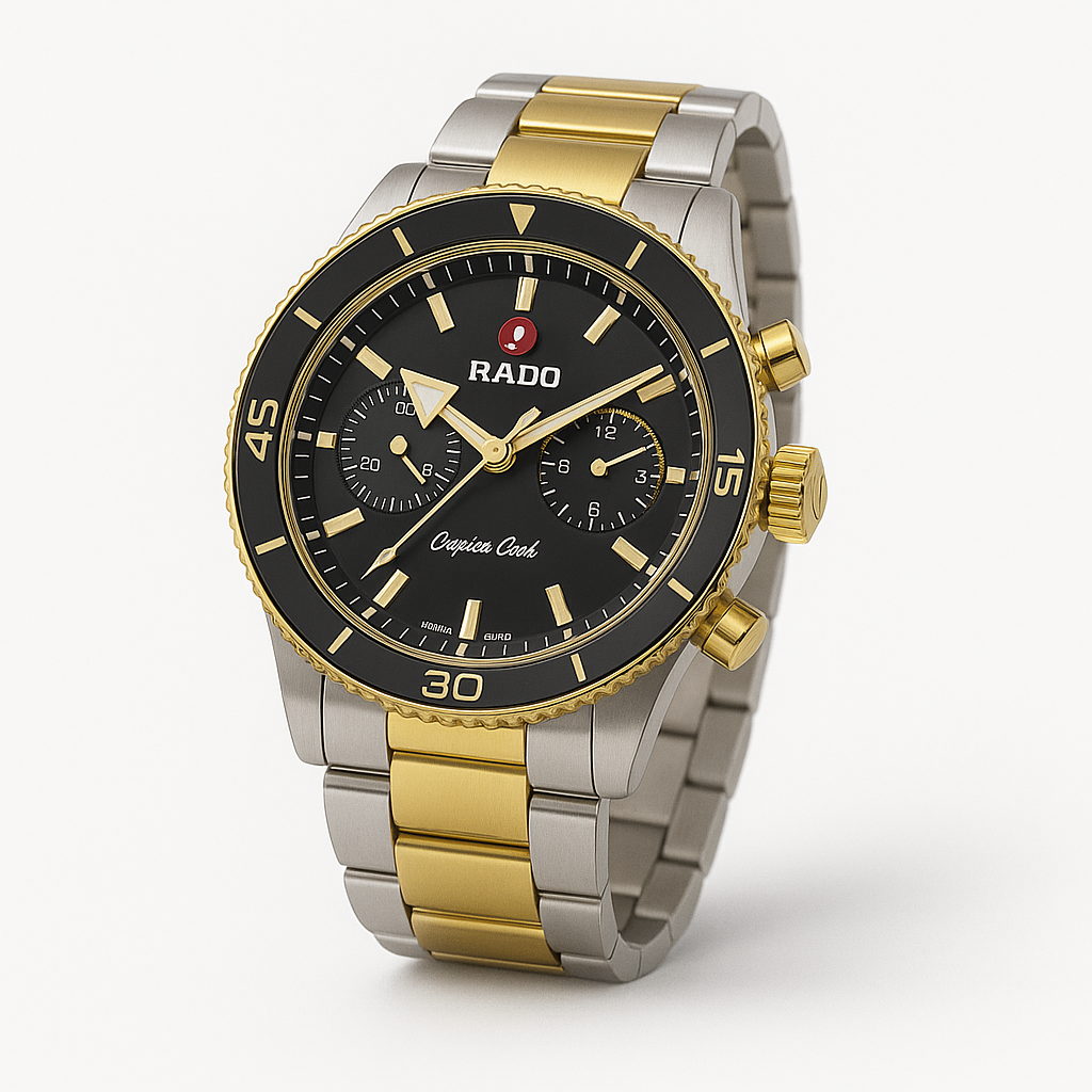 Men's Chronograph Steel Watch – Silver & Gold